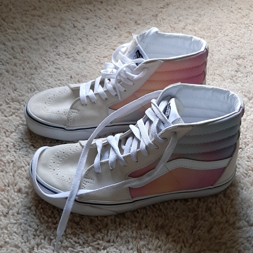 Van's Sk8 high Aura shift and white